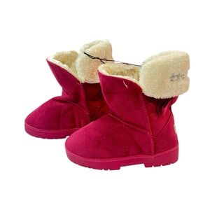 Bebe Mid Calf Pull On Fuzzy Suede Boots Girls Size 12 New